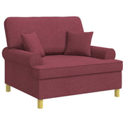 Fauteuil wijnrood met kussens 116x100x92 cm