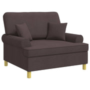 Fauteuil 116x100x92 cm donkerbruin stof met kussens