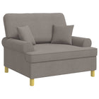 Fauteuil met kussens 116x100x92 cm taupe stof