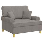 Fauteuil met kussens 116x100x92 cm taupe stof