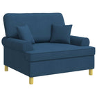 Fauteuil blauw stof 116x100x92 cm