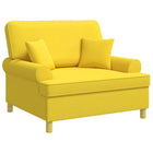 Fauteuil lichtgeel met kussens