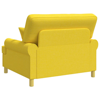 Fauteuil met kussens Lichtgeel Stof