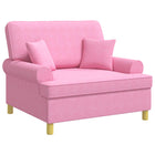 Fauteuil roze stof 116x100x92 cm