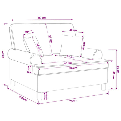 XXL fauteuil met kussens Wolkengrijs Stof