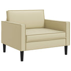 Fauteuil XL crèmekleurig kunstleer 105x84x91 cm