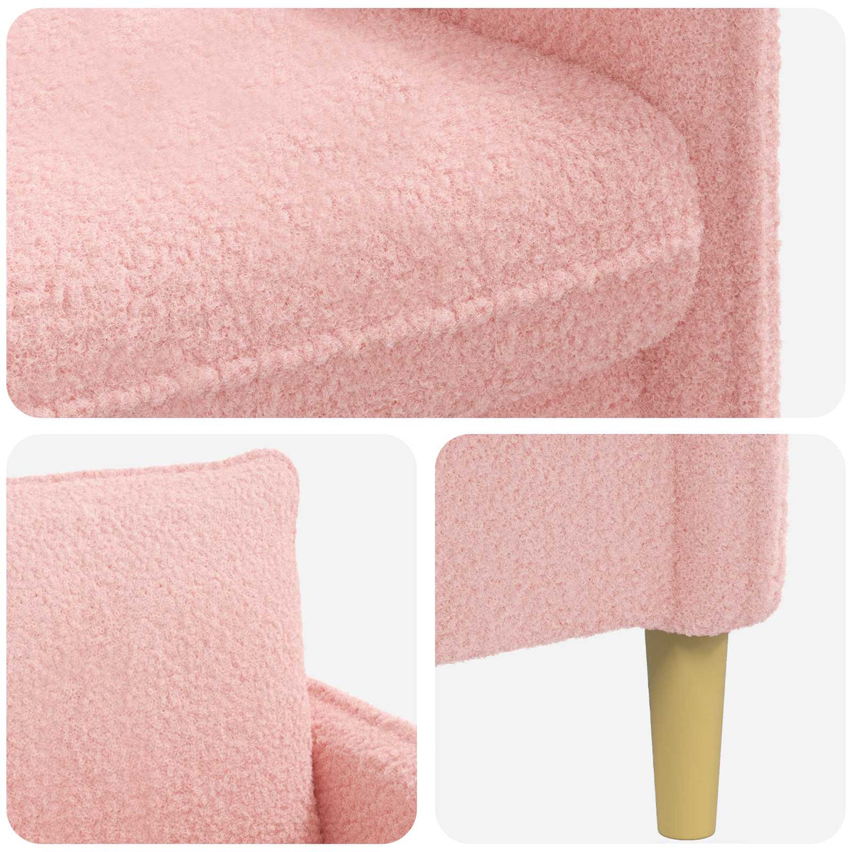 XL fauteuil Roze Bouclé