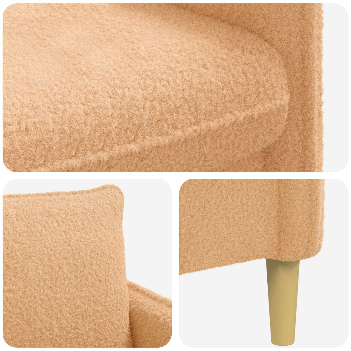 XL fauteuil Beige Bouclé