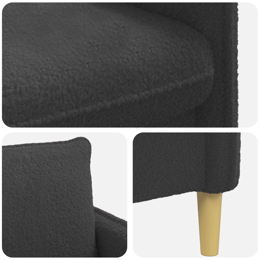 XXL fauteuil Donkergrijs Bouclé
