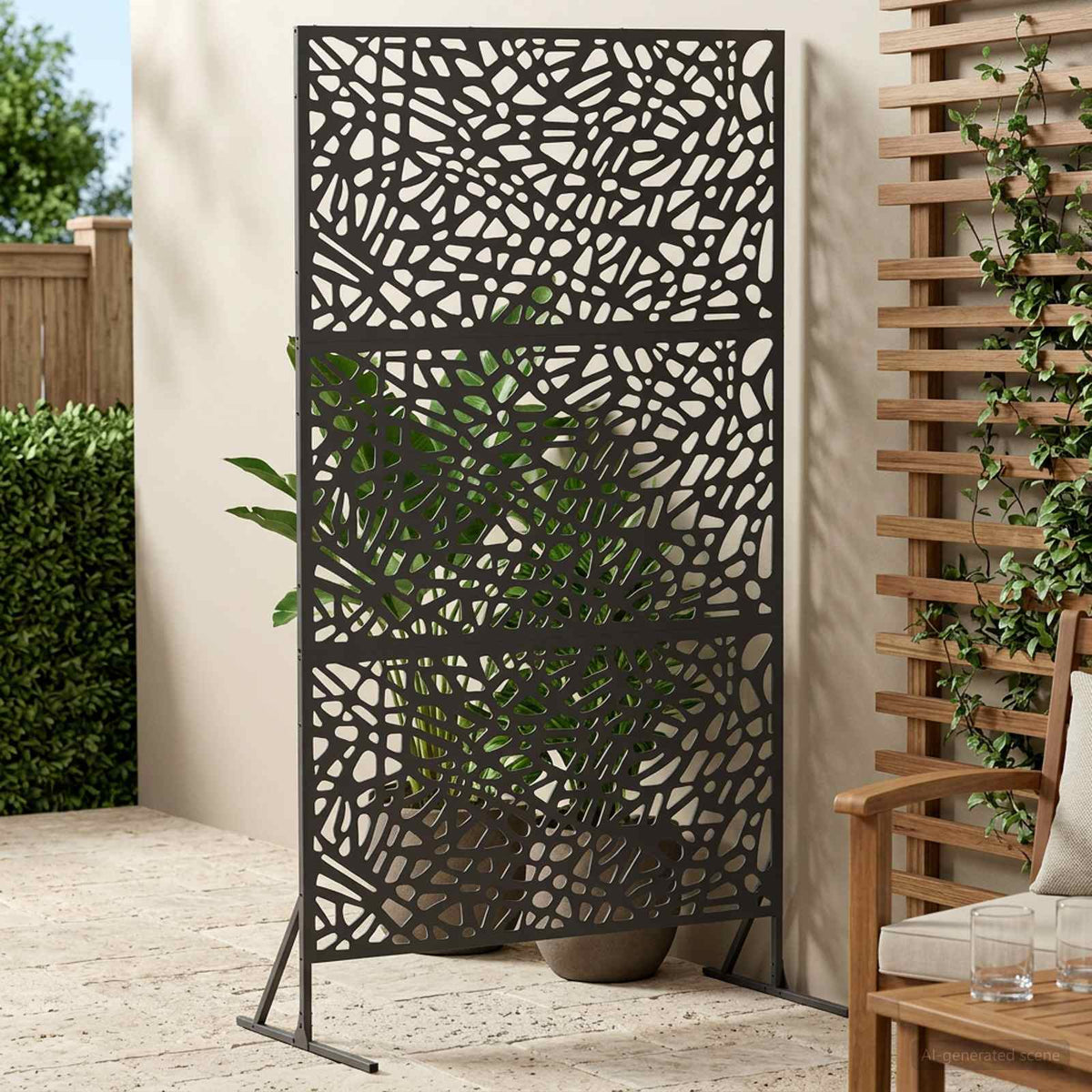 Privacyscherm 100 x 50 x 180 cm Staal Zwart