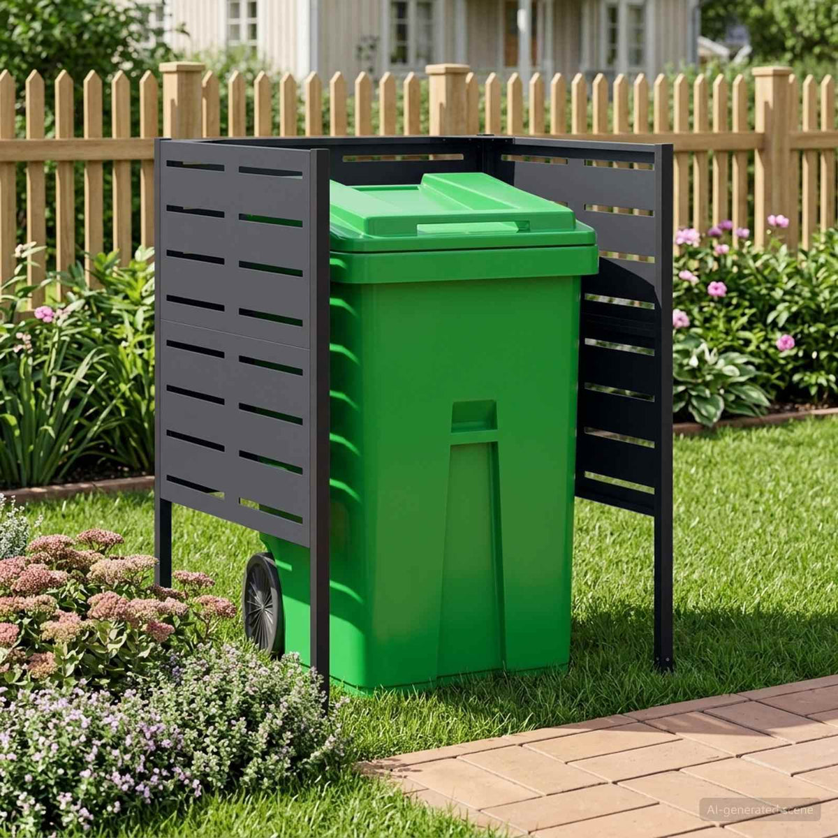 Afvalcontainer scherm 85 x 85 x 113 cm Staal Antraciet