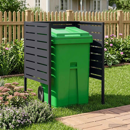 Afvalcontainer scherm 85 x 85 x 113 cm Staal Antraciet