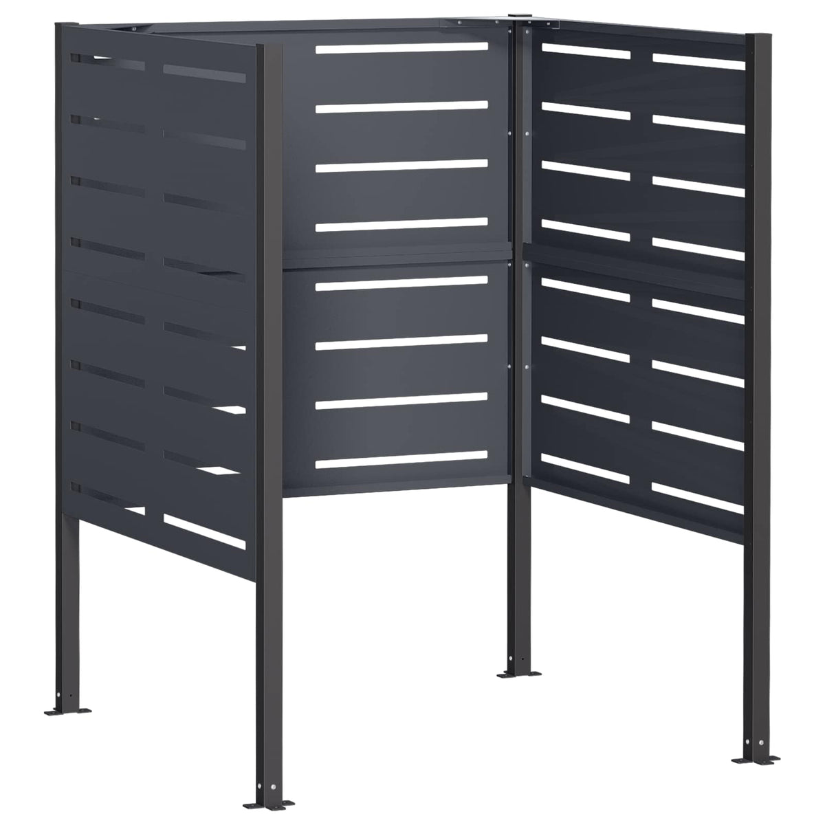Afvalcontainer scherm 85 x 85 x 113 cm Staal Antraciet