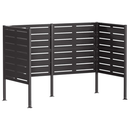 Afvalcontainer scherm 167 x 85 x 113 cm Staal Zwart