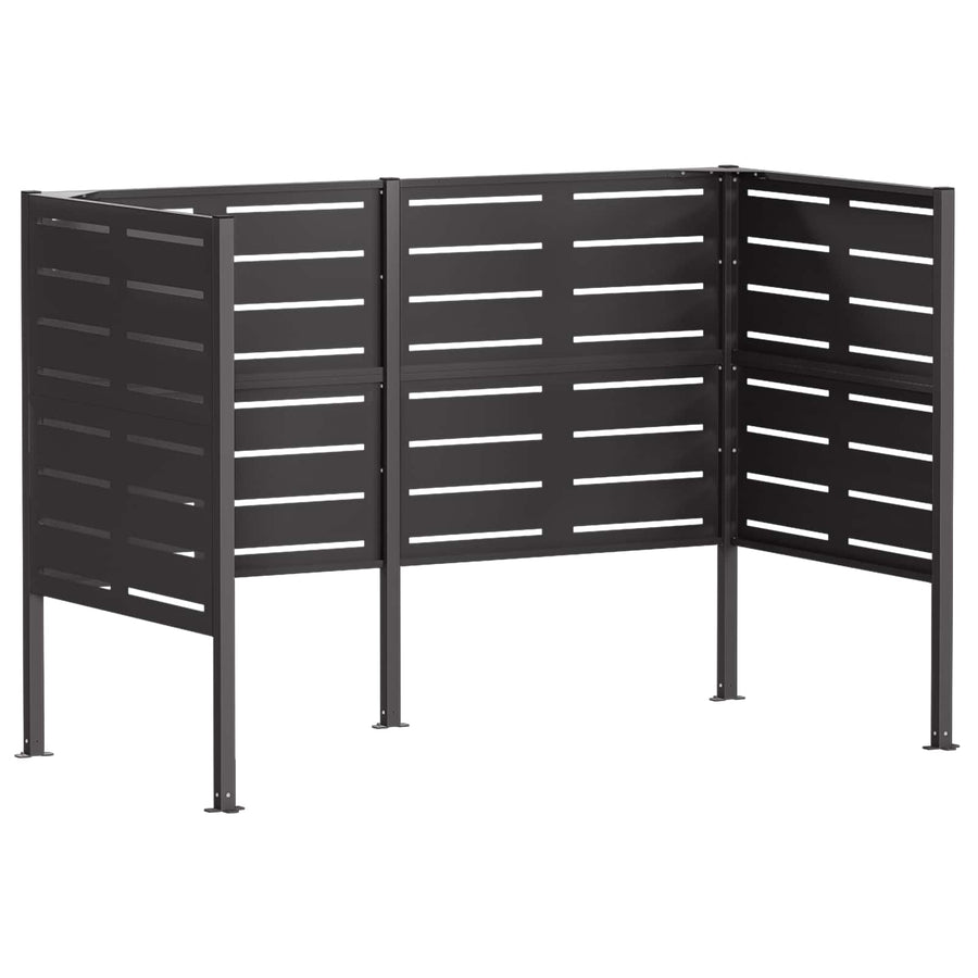 Afvalcontainer scherm 167 x 85 x 113 cm Staal Zwart