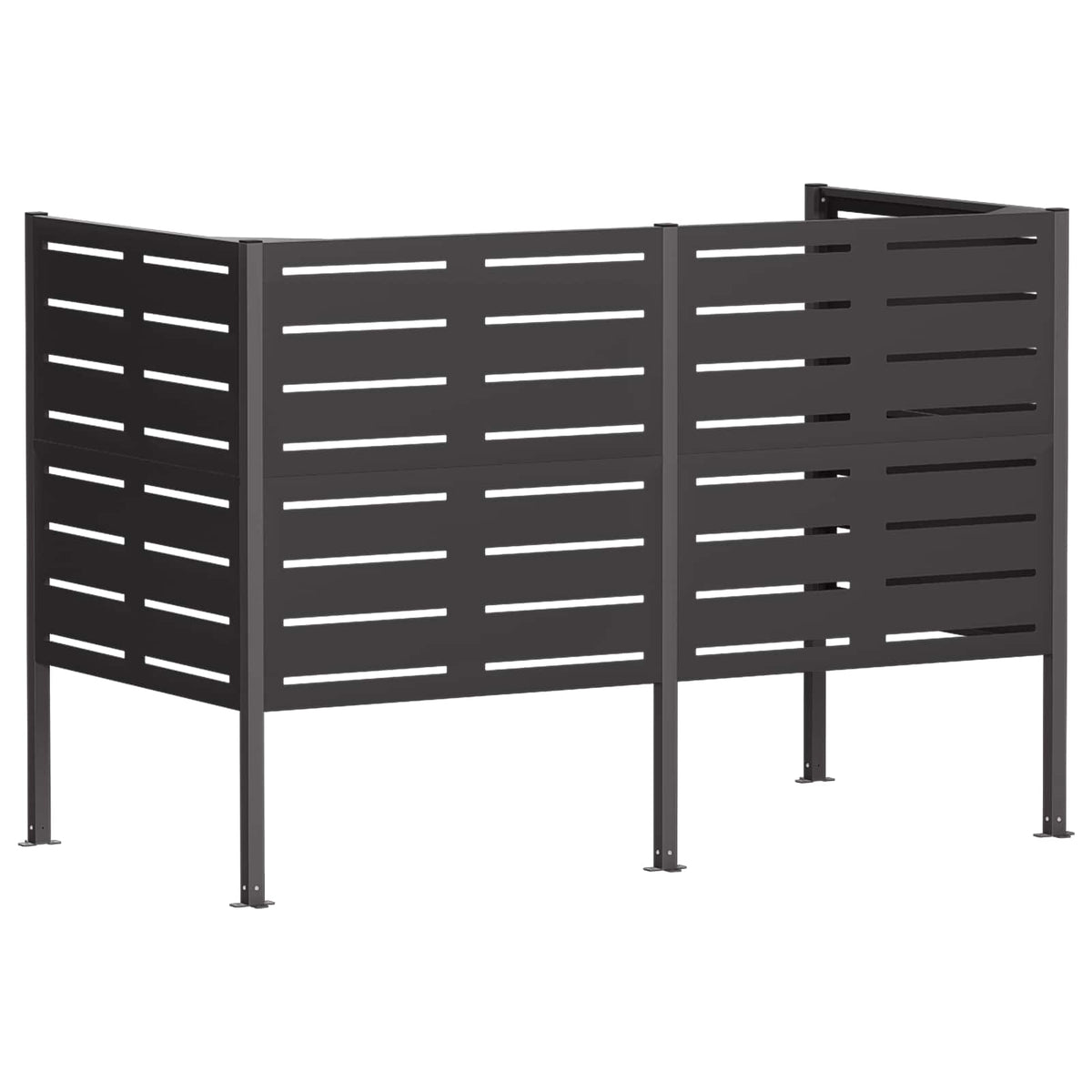 Afvalcontainer scherm 167 x 85 x 113 cm Staal Zwart