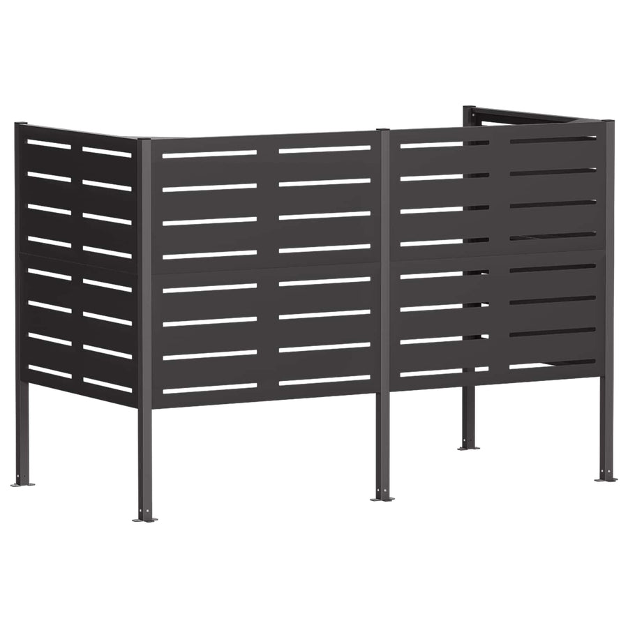 Afvalcontainer scherm 167 x 85 x 113 cm Staal Zwart