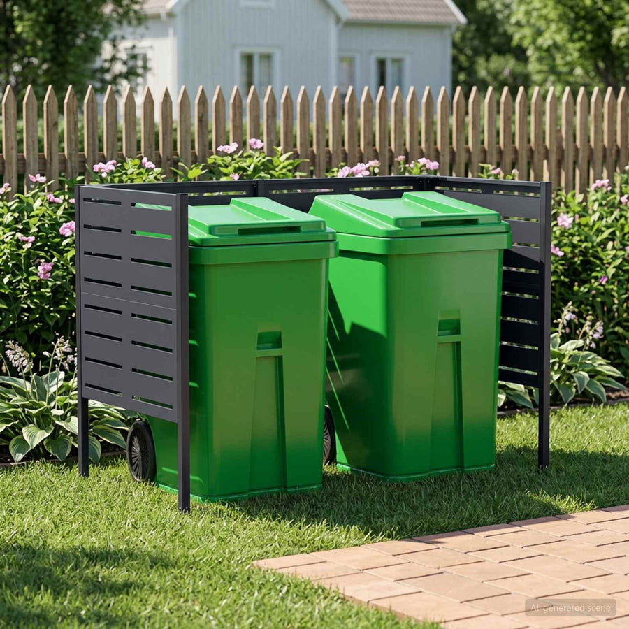Afvalcontainer scherm 167 x 85 x 113 cm Staal Antraciet