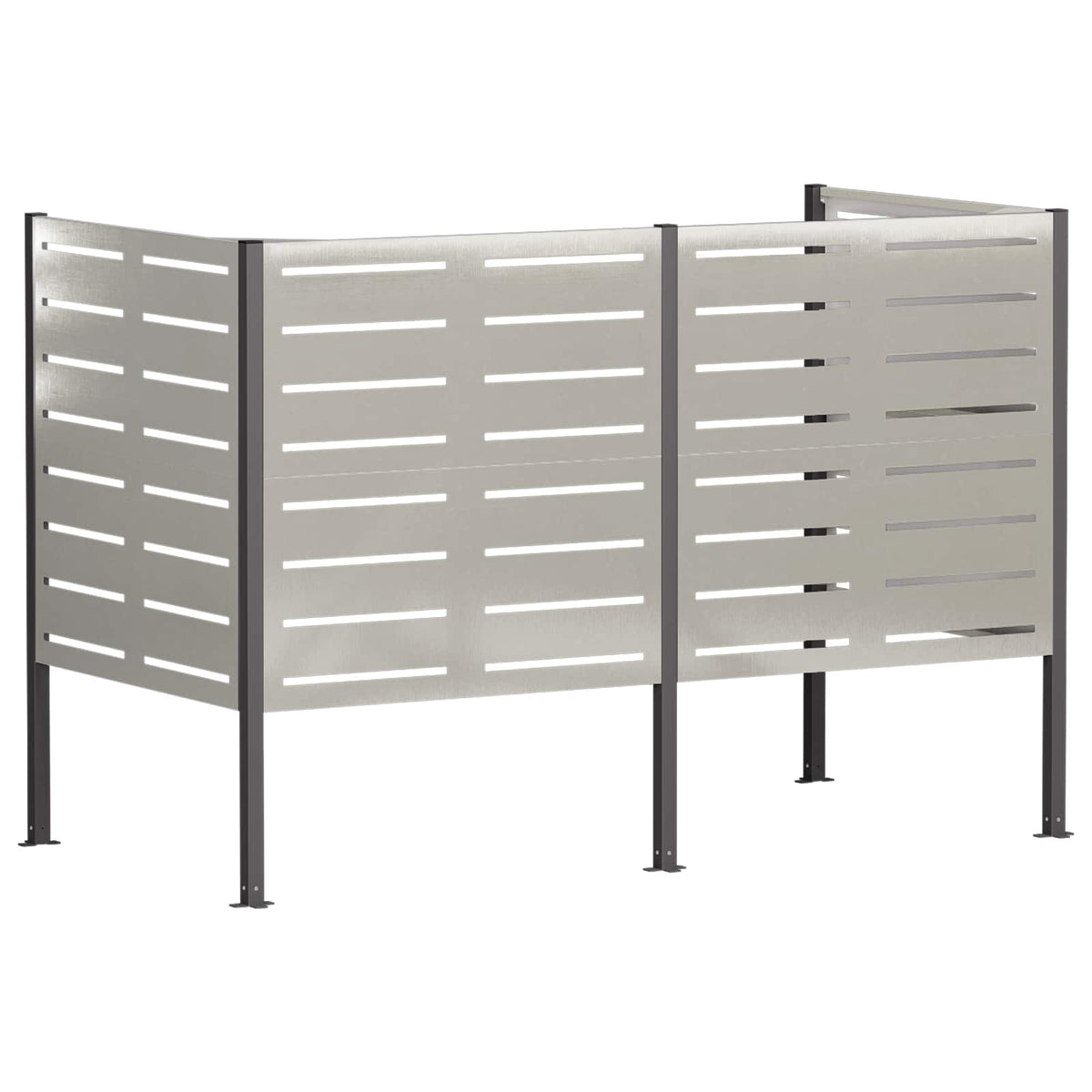 Afvalcontainer scherm 167 x 85 x 113 cm Roestvrij staal zilver