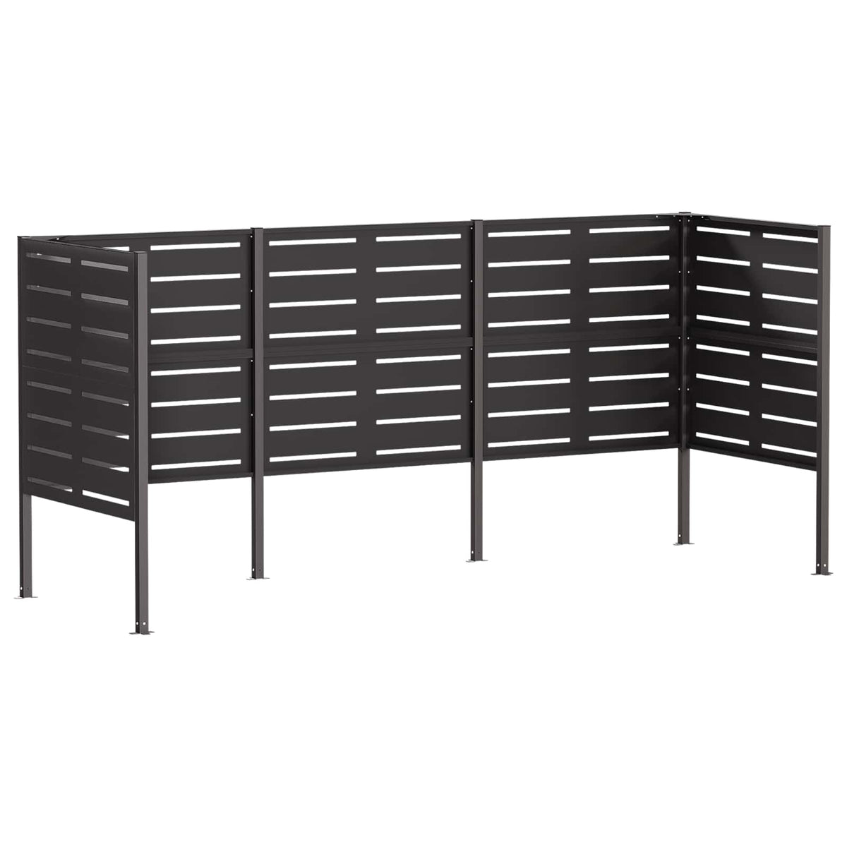Afvalcontainer scherm 249 x 85 x 113 cm Staal Zwart