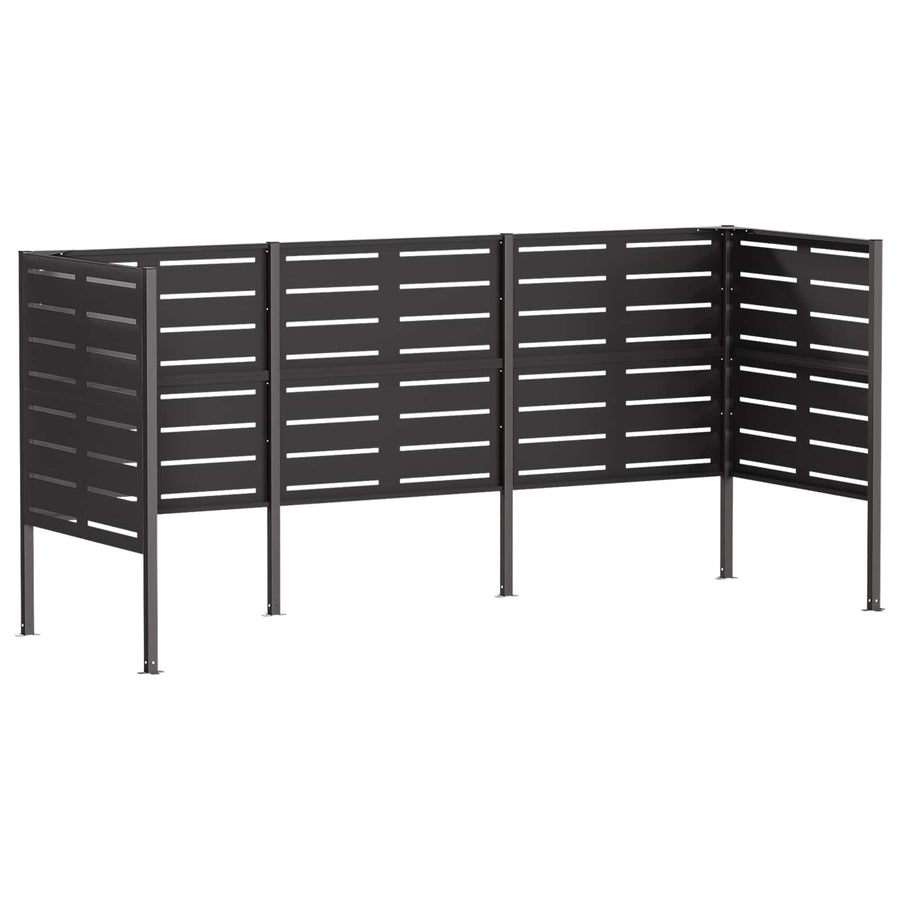 Afvalcontainer scherm 249 x 85 x 113 cm Staal Zwart