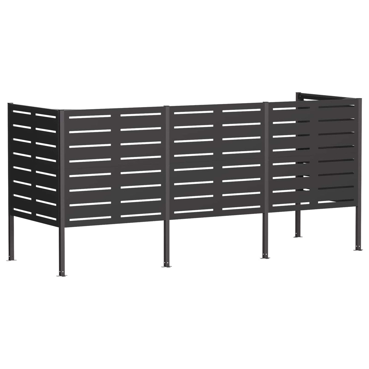 Afvalcontainer scherm 249 x 85 x 113 cm Staal Zwart