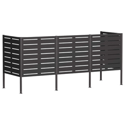 Afvalcontainer scherm 249 x 85 x 113 cm Staal Zwart