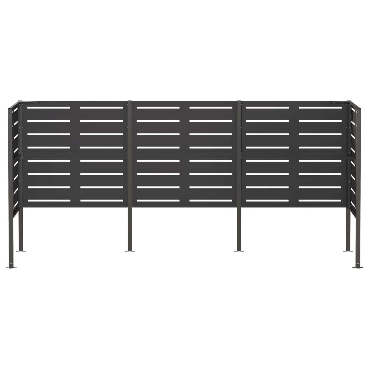 Afvalcontainer scherm 249 x 85 x 113 cm Staal Zwart