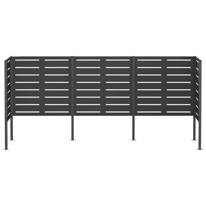 Afvalcontainer scherm 249 x 85 x 113 cm Staal Zwart