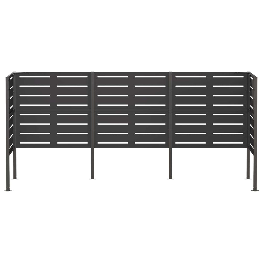 Afvalcontainer scherm 249 x 85 x 113 cm Staal Zwart