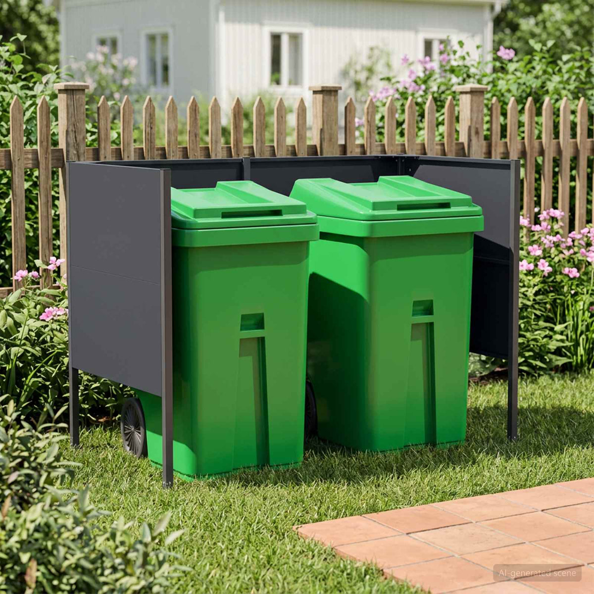 Afvalcontainer scherm 167 x 85 x 113 cm Staal Antraciet