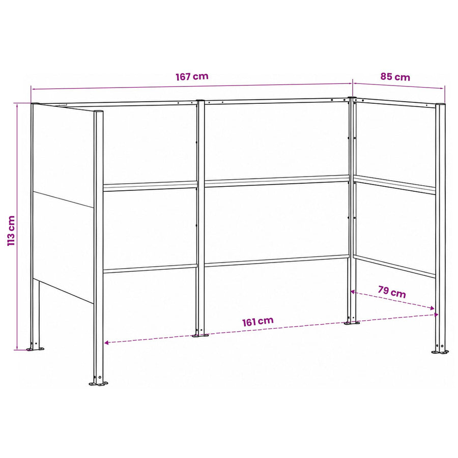 Afvalcontainer scherm 167 x 85 x 113 cm Staal Antraciet