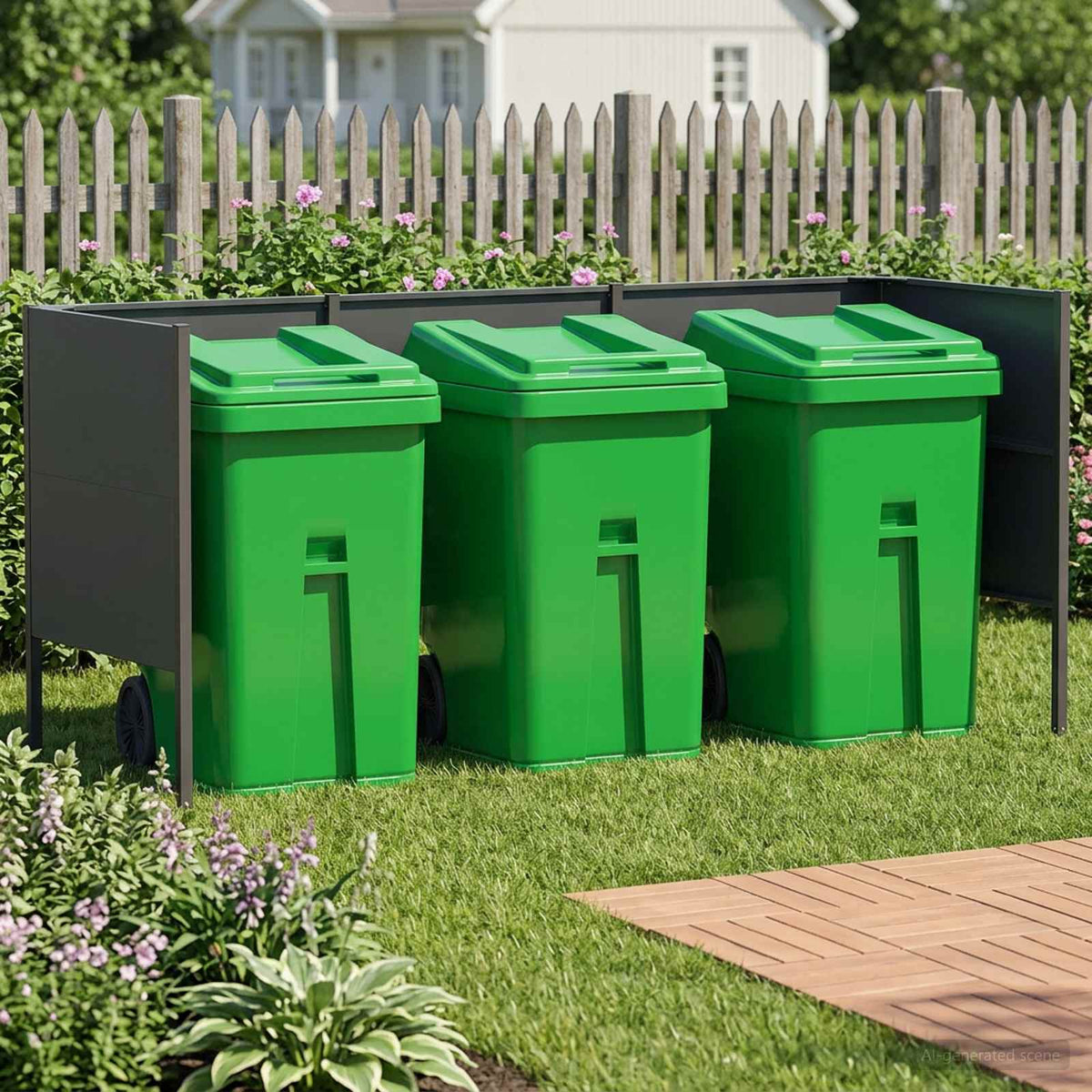 Afvalcontainer scherm 249 x 85 x 113 cm Staal Antraciet
