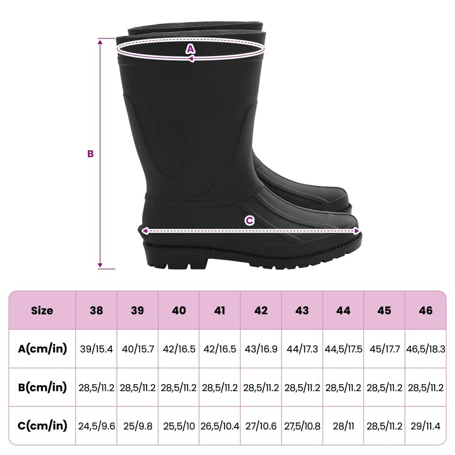 Regenlaarzen PVC Maat 42 Zwart