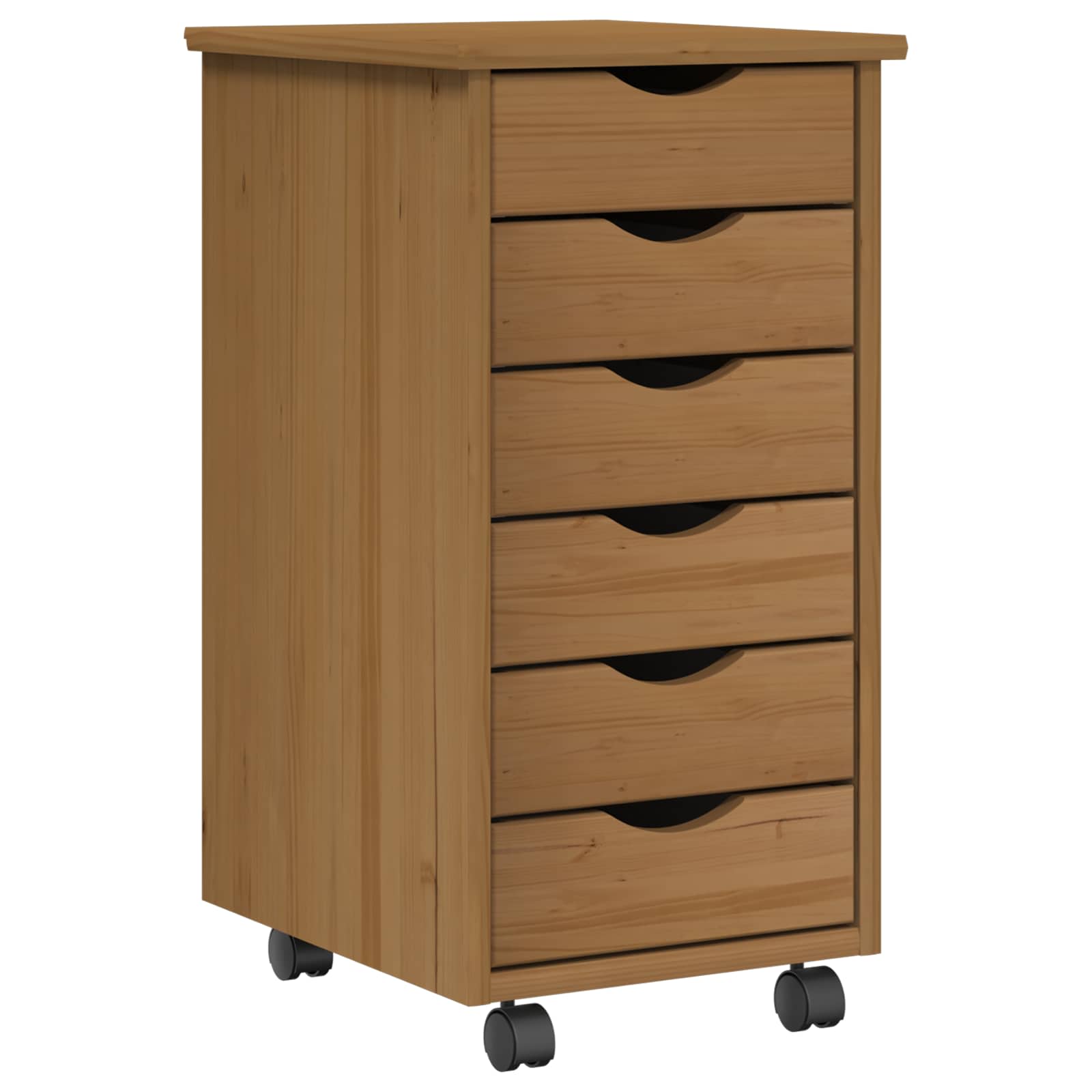 Bureau en rollende kast set met lade MOSS 2 pcs HoningBruin