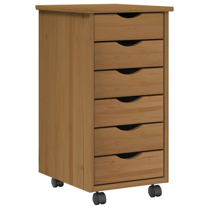 Bureau en rollende kast set met lade MOSS 2 pcs HoningBruin