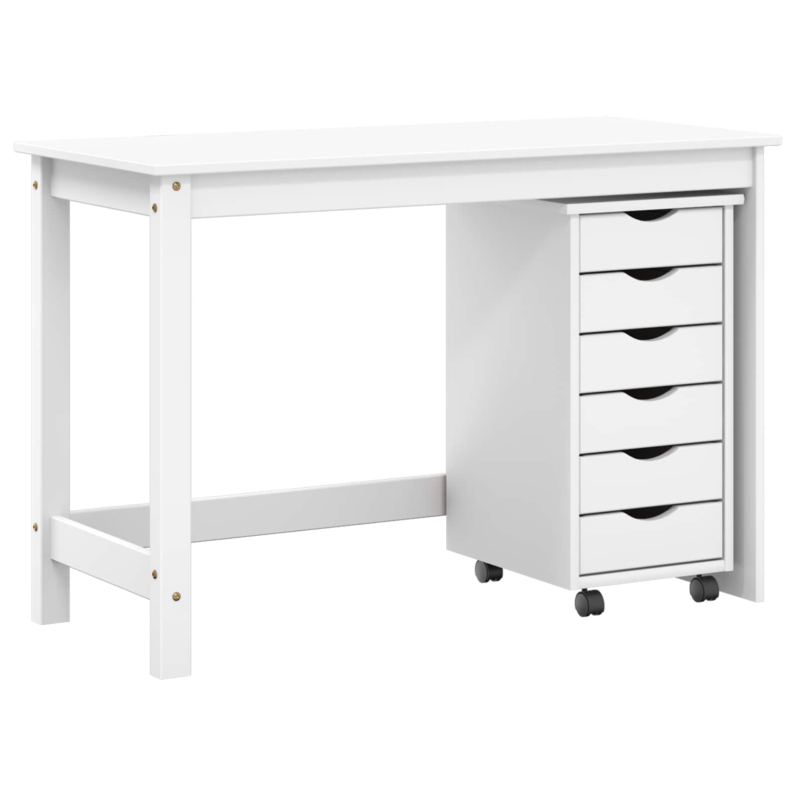 Bureau en rollende kast set MOSS 2 pcs Wit