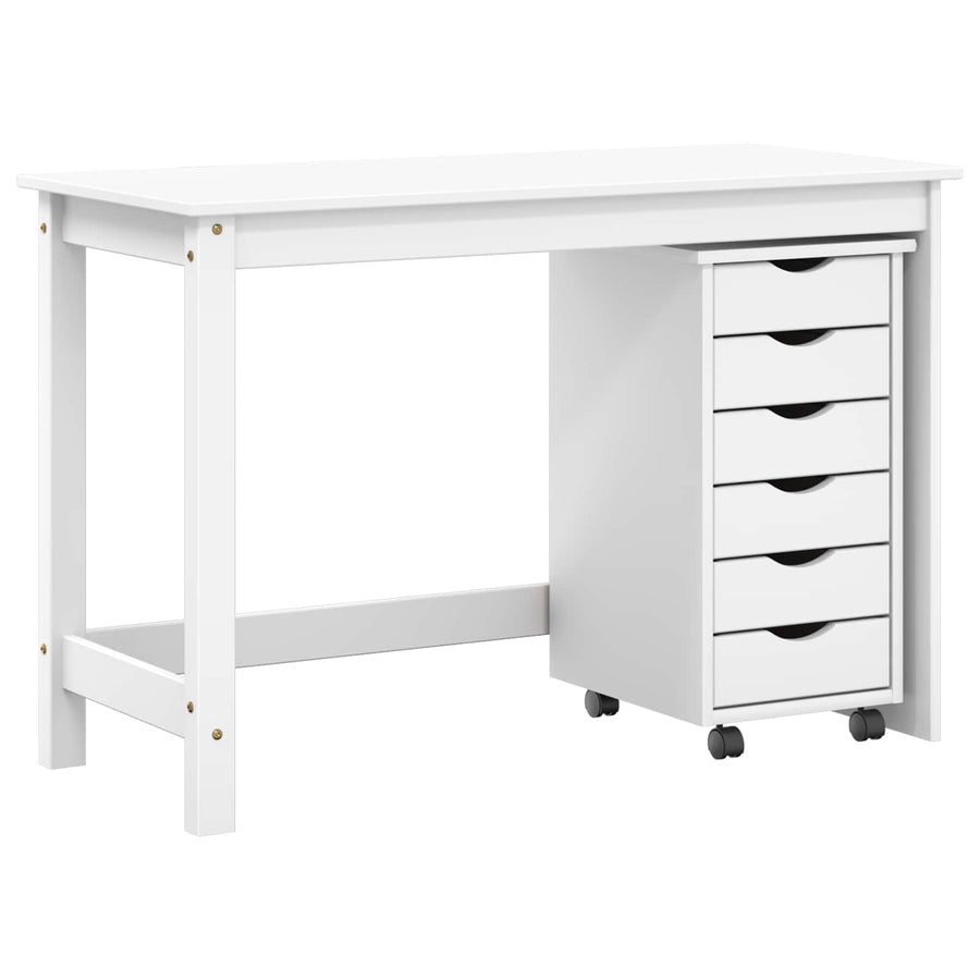 Bureau en rollende kast set MOSS 2 pcs Wit