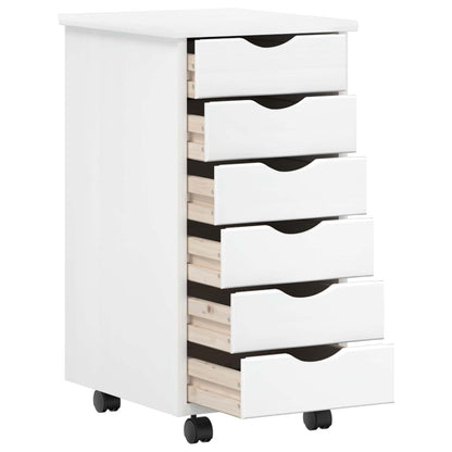 Bureau en rollende kast set MOSS 2 pcs Wit