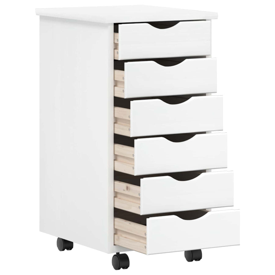 Bureau en rollende kast set MOSS 2 pcs Wit