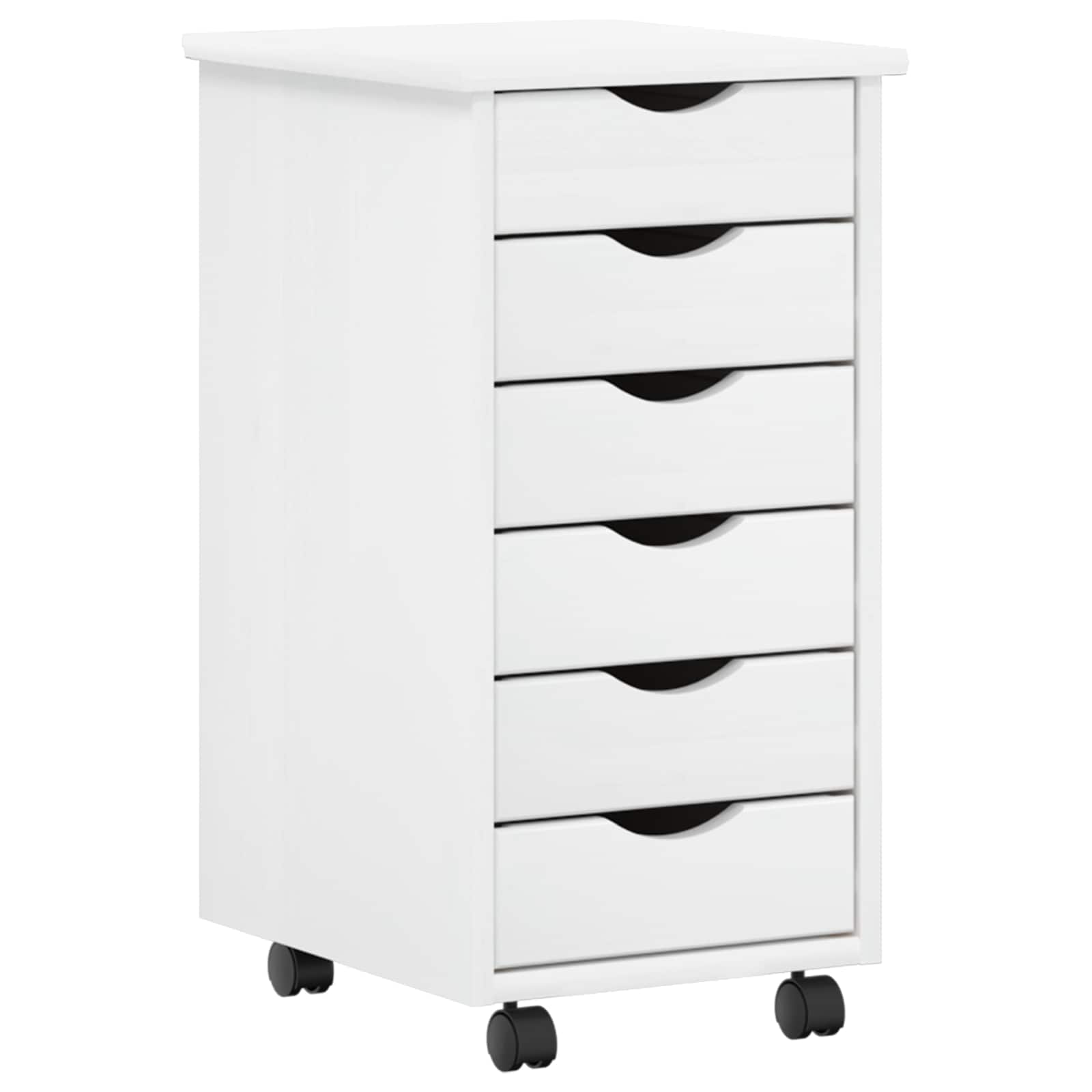 Bureau en rollende kast set MOSS 2 pcs Wit