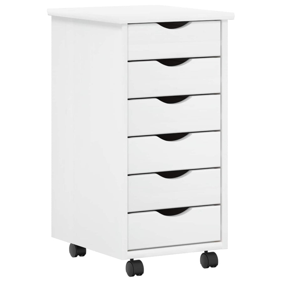 Bureau en rollende kast set MOSS 2 pcs Wit