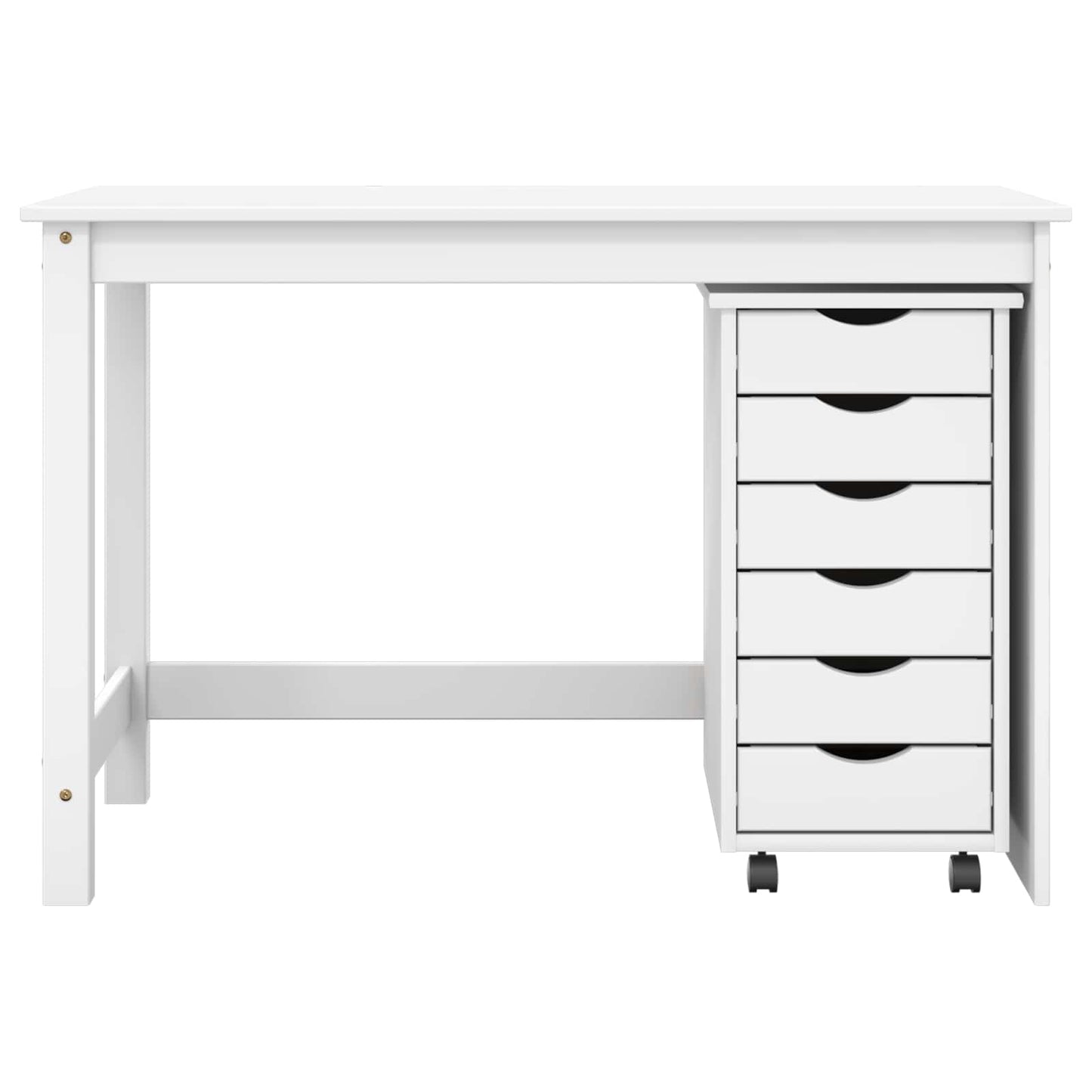 Bureau en rollende kast set MOSS 2 pcs Wit