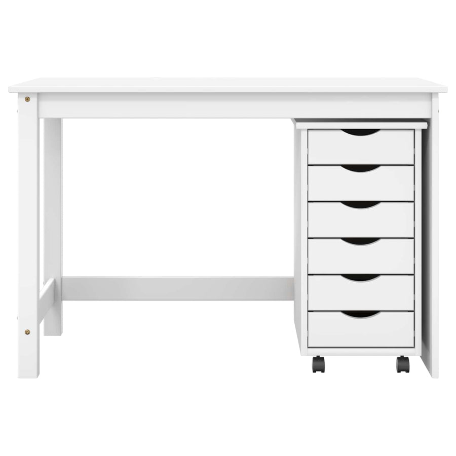 Bureau en rollende kast set MOSS 2 pcs Wit