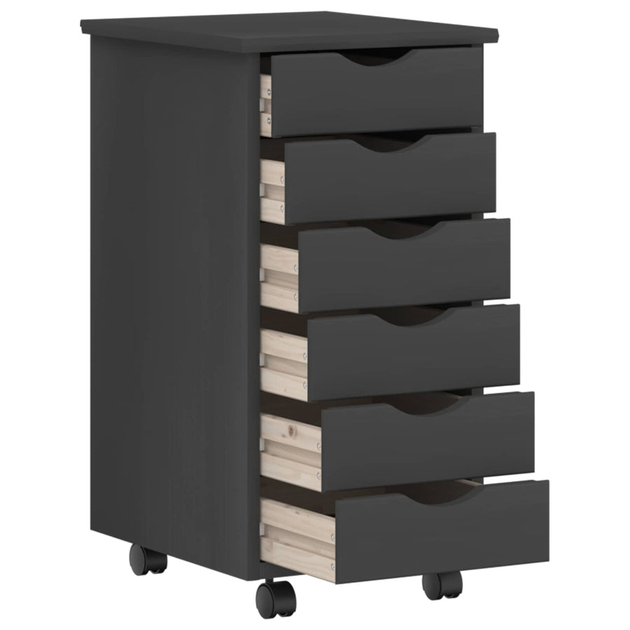 Bureau en rollende kast set MOSS 2 pcs Grijs