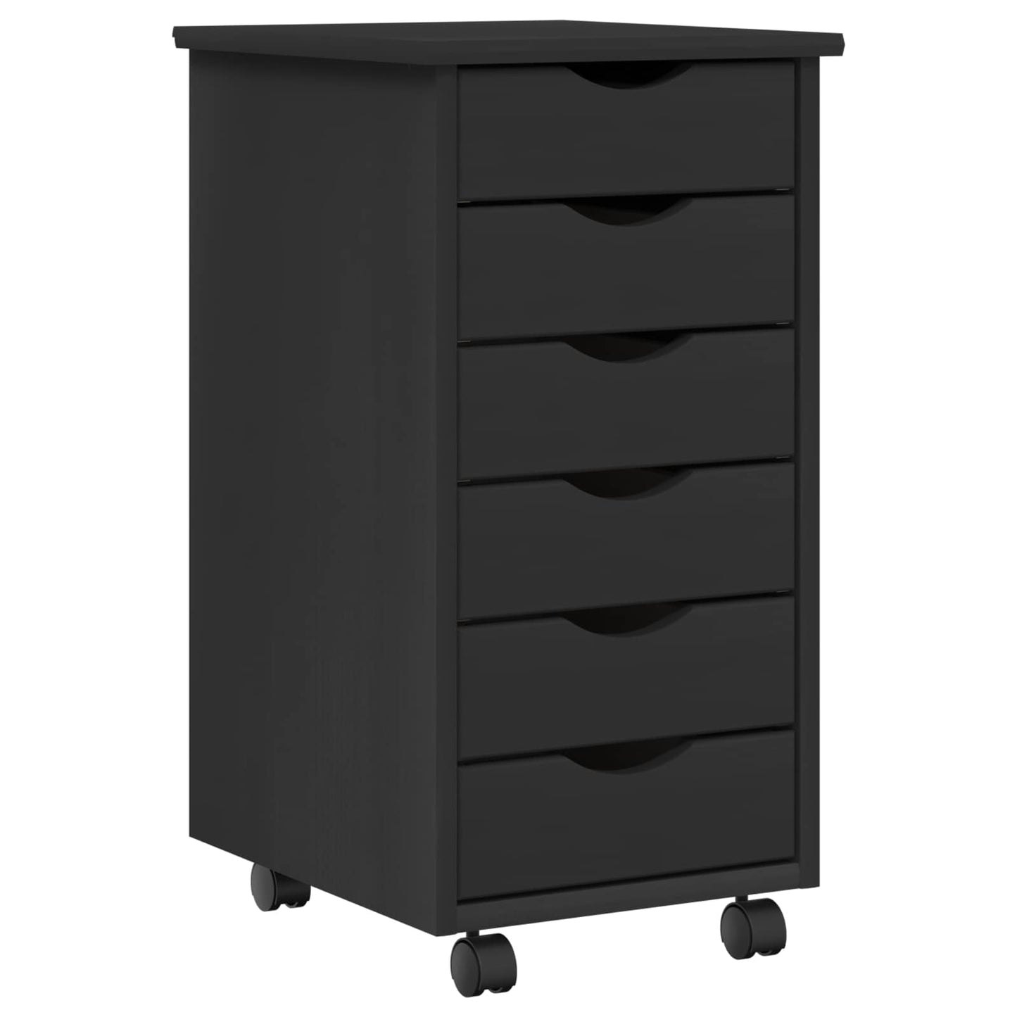 Bureau en rollende kast set MOSS 2 pcs Zwart