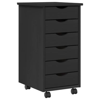 Bureau en rollende kast set MOSS 2 pcs Zwart