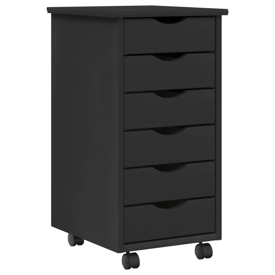 Bureau en rollende kast set MOSS 2 pcs Zwart