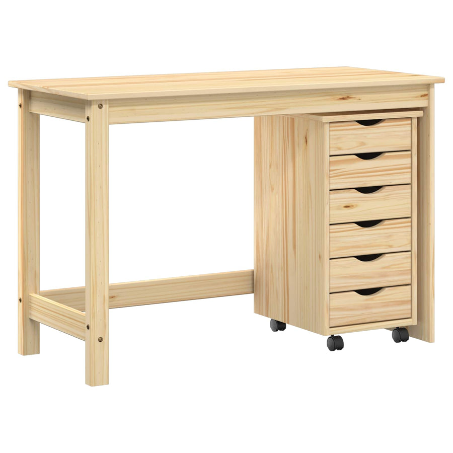 Bureau en rollende kast set MOSS 2 pcs Bruin