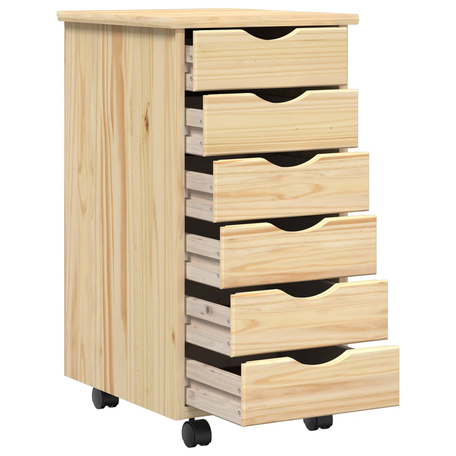 Bureau en rollende kast set MOSS 2 pcs Bruin